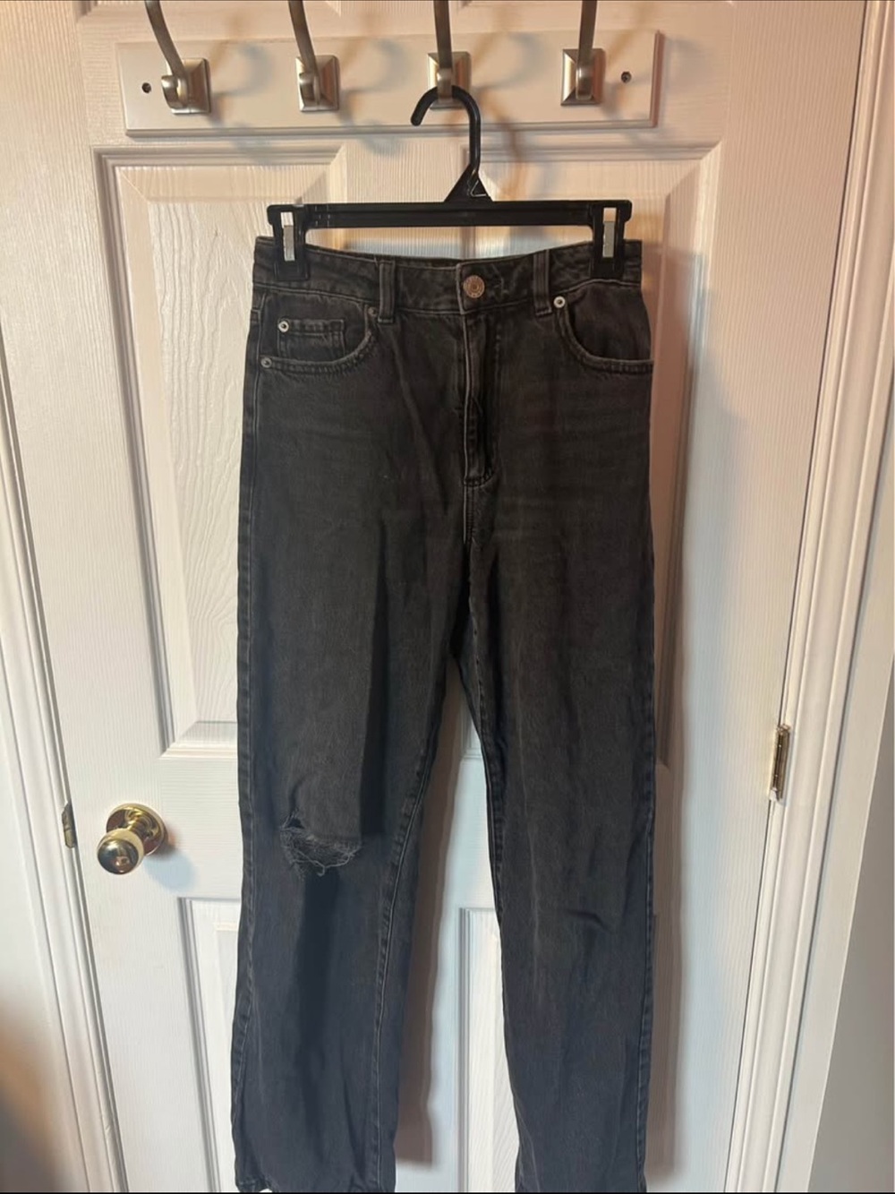 Garage Wide Leg Jeans, Black Wash, Size 0 (24)